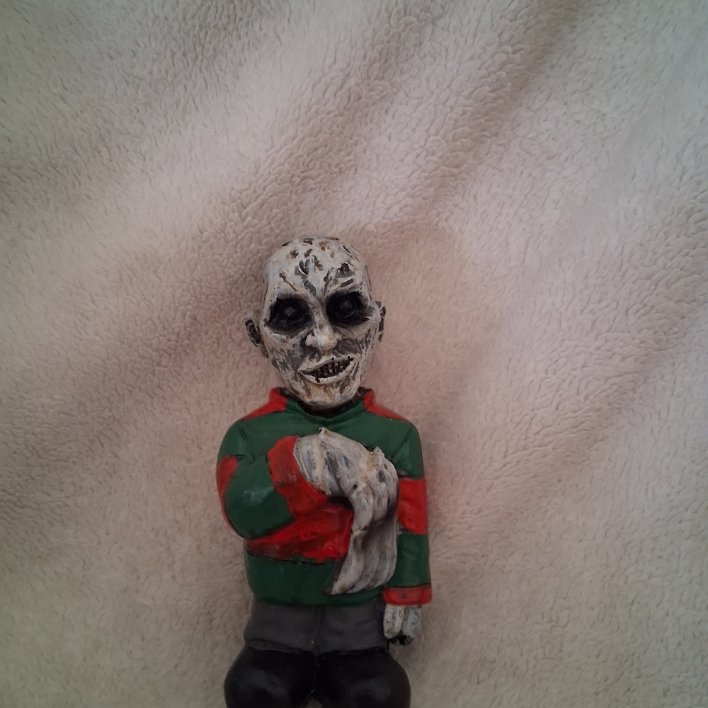 Hand Crafted Ceramic Figurine with Red and Green Mini Garden Gnome
